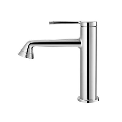 Chrome Basin Mixer Faucet Deck Mounted Bathroom Faucet Single Lever