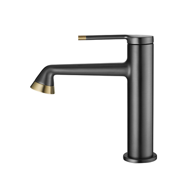 Matt Black Basin Mixer Faucet Bathroom Brass Cold Hot Water Mixer