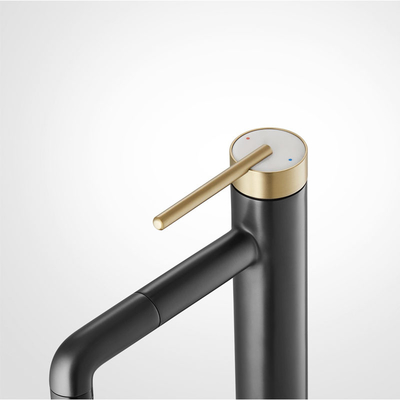 Matte Black Single Handle Bathroom Basin Faucet 50mm Contemporary