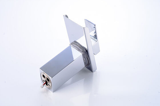 Waterfall Basin Mixer Faucet with Ceramic Valve Core Single Hole and Temperature Sensitive LED Light