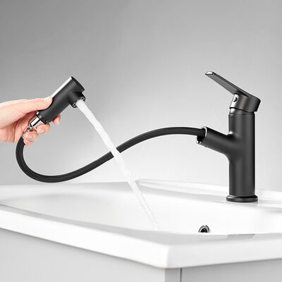 ARROW Modern Matte Black Single Hole Basin Mixer Faucet with Ceramic Valve Core for Bathroom Sink Tap