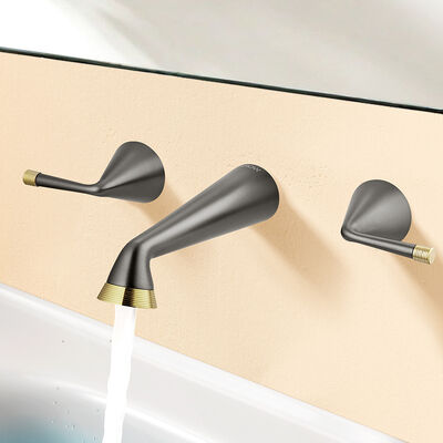 ARROW Gun Gray Modern Wall Mounted Basin Mixer Faucet with 5 Year Warranty and Solid Brass 59 Construction