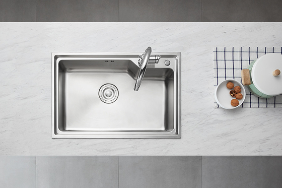 Brushed Stainless Steel Kitchen Sink Double Bowl 680x450x227mm